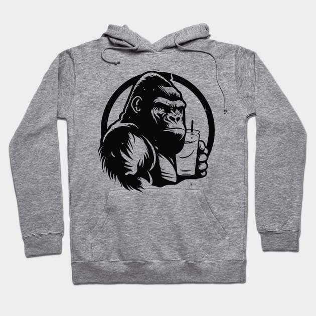 Protein Gym Shake Funny Gorilla Boost Strength Limits Hoodie by Kibo2020